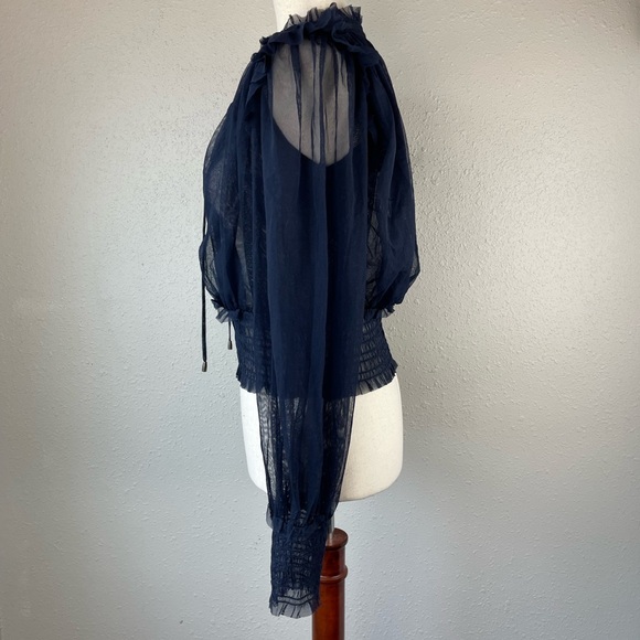 NWT Free People Indigo Lost Sheer Top Size M - Picture 3 of 7